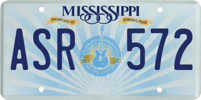 MS license plate ASR572
