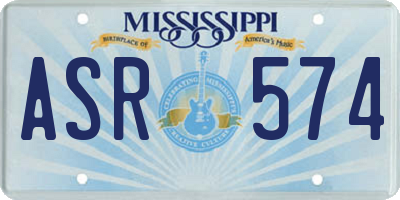 MS license plate ASR574