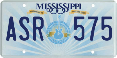 MS license plate ASR575