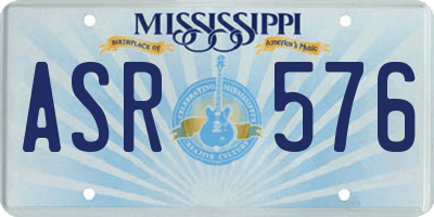 MS license plate ASR576