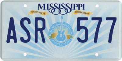 MS license plate ASR577