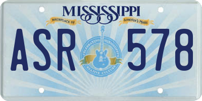 MS license plate ASR578