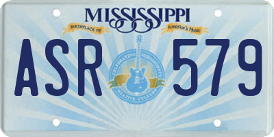 MS license plate ASR579
