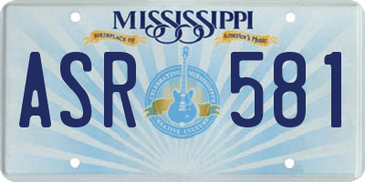 MS license plate ASR581