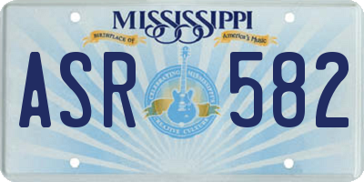 MS license plate ASR582