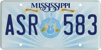 MS license plate ASR583