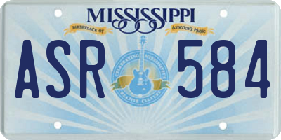 MS license plate ASR584