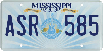 MS license plate ASR585