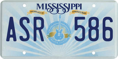 MS license plate ASR586