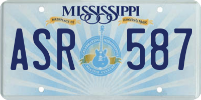 MS license plate ASR587
