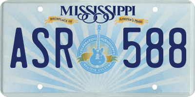 MS license plate ASR588
