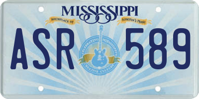 MS license plate ASR589