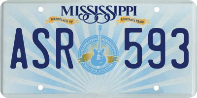 MS license plate ASR593