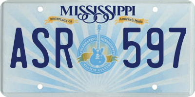 MS license plate ASR597