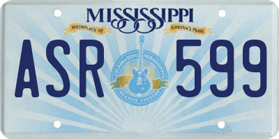 MS license plate ASR599