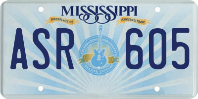 MS license plate ASR605