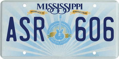 MS license plate ASR606