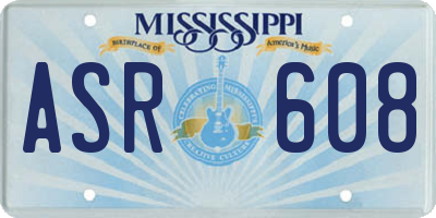 MS license plate ASR608