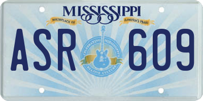 MS license plate ASR609