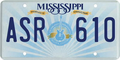 MS license plate ASR610