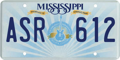 MS license plate ASR612