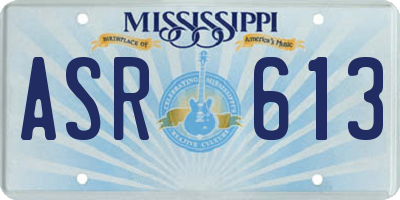 MS license plate ASR613