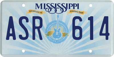 MS license plate ASR614