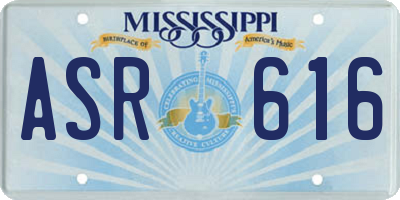 MS license plate ASR616