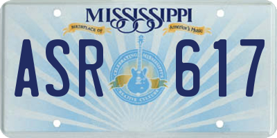 MS license plate ASR617