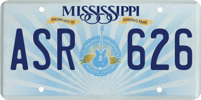 MS license plate ASR626