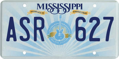 MS license plate ASR627