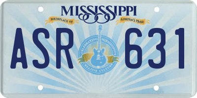 MS license plate ASR631