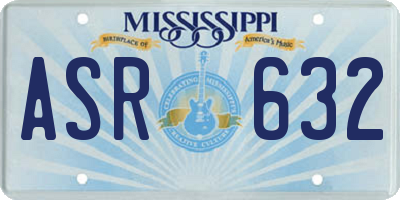 MS license plate ASR632