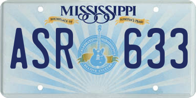 MS license plate ASR633