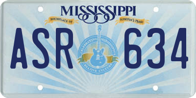 MS license plate ASR634