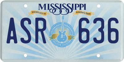 MS license plate ASR636