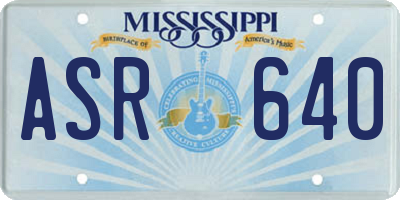 MS license plate ASR640