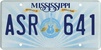 MS license plate ASR641