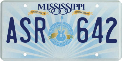 MS license plate ASR642
