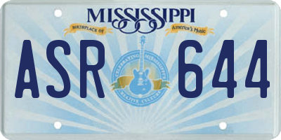 MS license plate ASR644