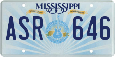 MS license plate ASR646