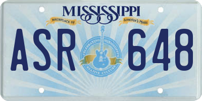 MS license plate ASR648