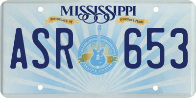 MS license plate ASR653