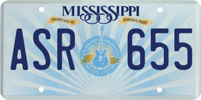 MS license plate ASR655