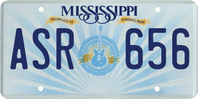MS license plate ASR656