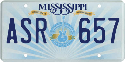 MS license plate ASR657