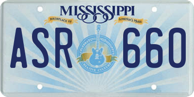 MS license plate ASR660
