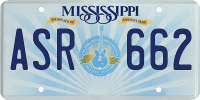 MS license plate ASR662
