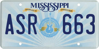MS license plate ASR663