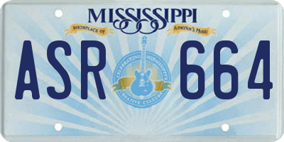 MS license plate ASR664